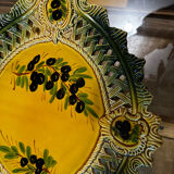 Ceramic plate Vallauris - Pierced decoration Olives - 1950s