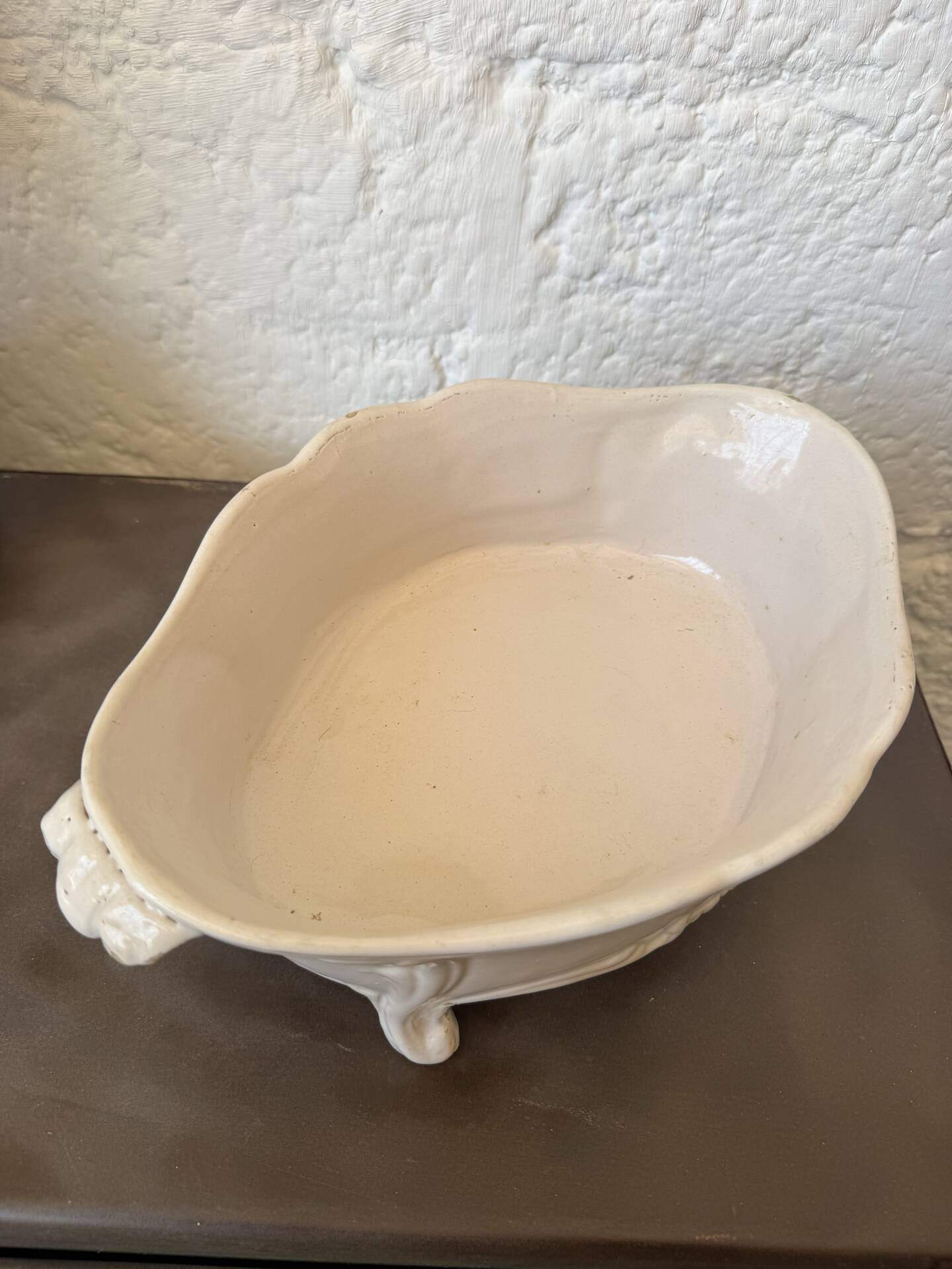 Moustiers earthenware vegetable dish 18th century