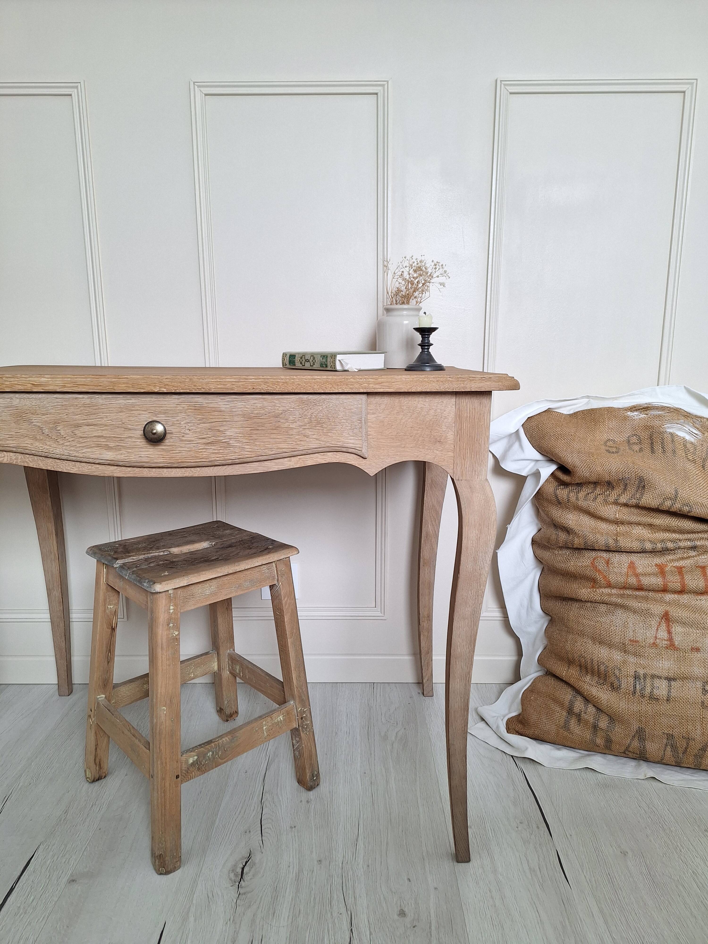 Antique oak side table in Louis XV style