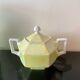 Vintage art deco sugar bowl in iridescent yellow