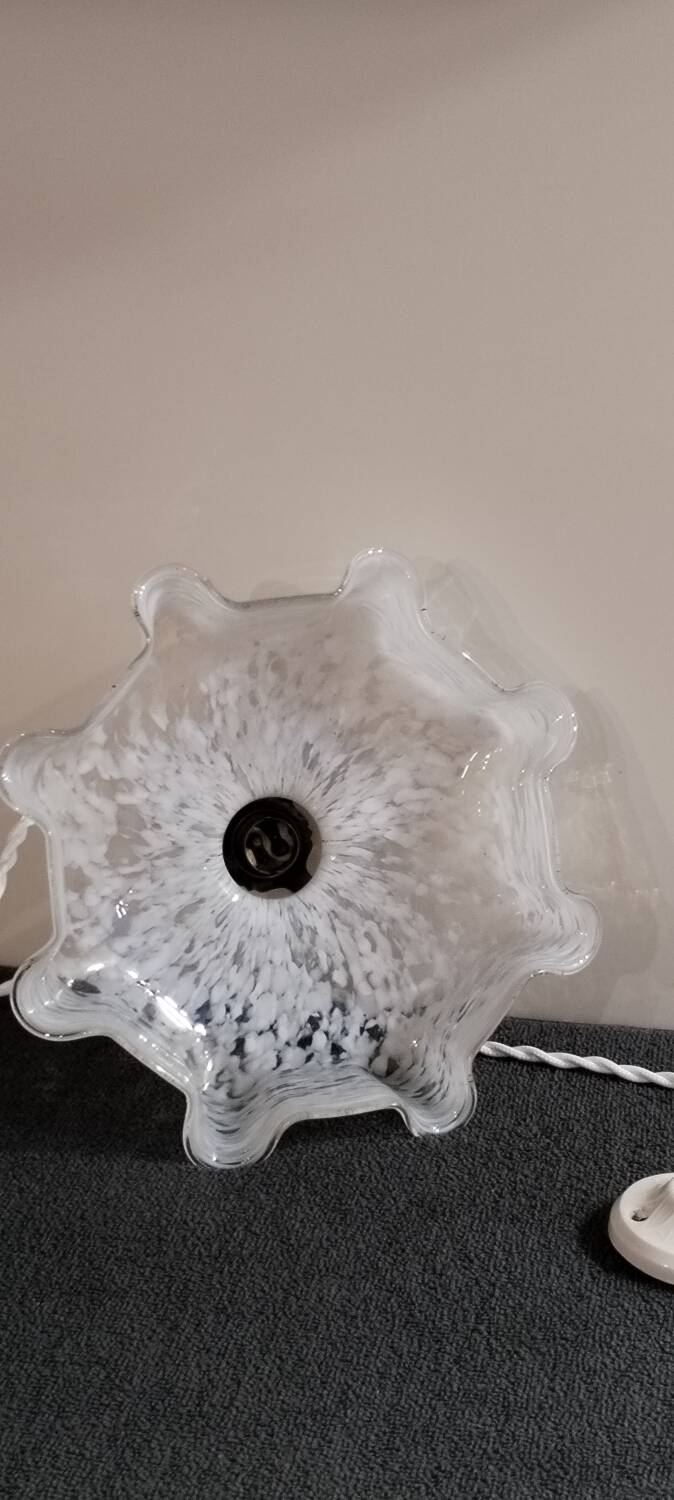 Clichy white glass portable lamp