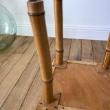 Vintage rattan and bamboo stool 50s-60s