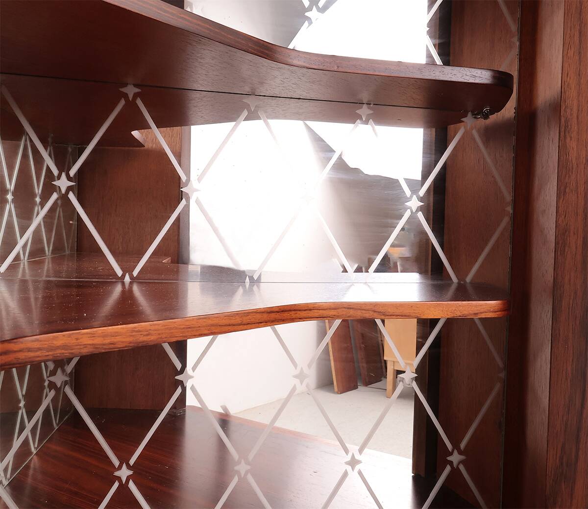 Danish rosewood corner display cabinet, 1960s