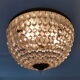 Ceiling light basket with 3 lights in gilded brass