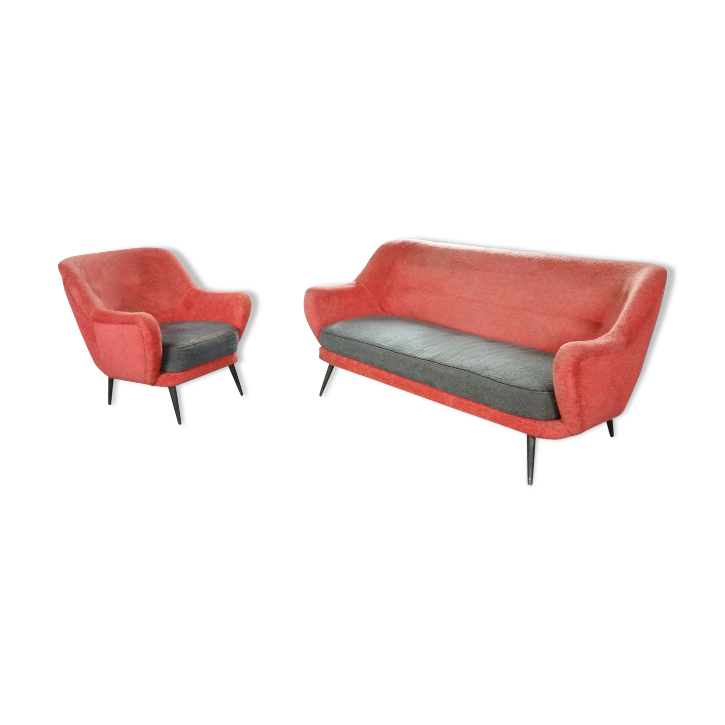 Set 1 1 armchair sofa organic years 50/60