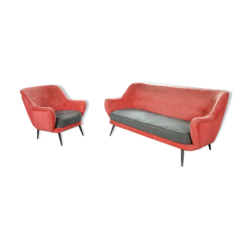 Set 1 1 armchair sofa organic years 50/60