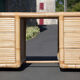 Bamboo desk, large drawer desk with chair, storage, bamboo furniture, interior decoration