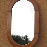 Oval pine mirror