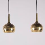 2x Hans Agne Jakobsson Brass Pendant Lamp, 1960s Sweden