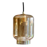 Suspension ancienne en verre ambré translucide - livrée avec cable et ouille neuve - circa 1970