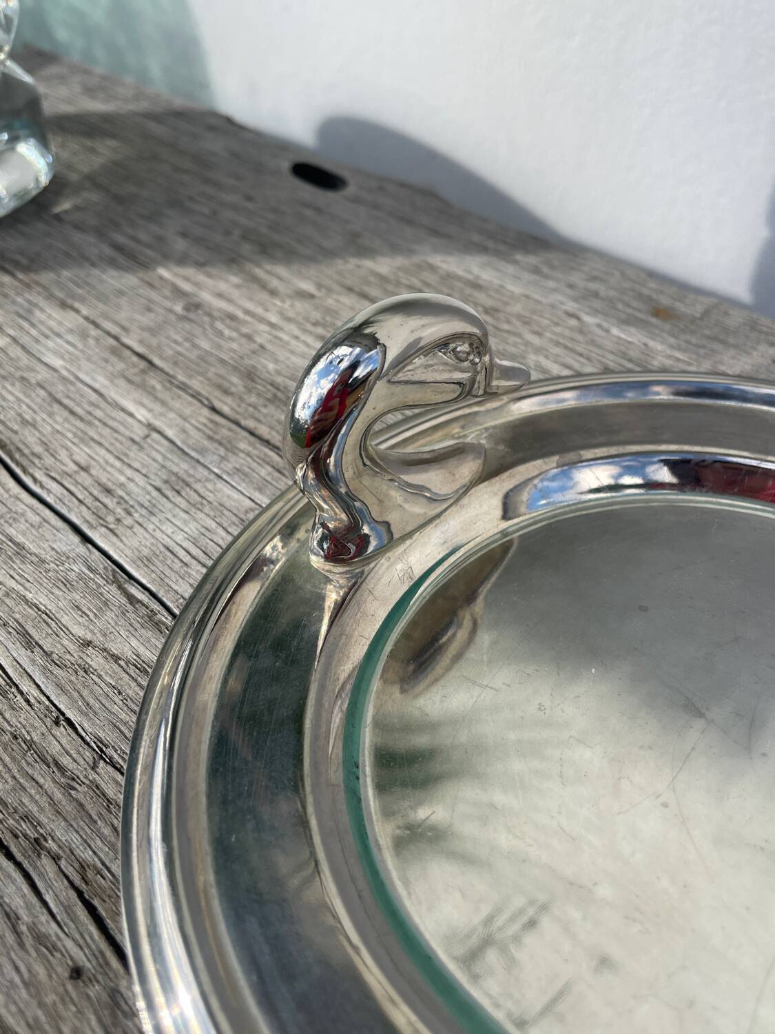 Silver-plated duck foie gras dish