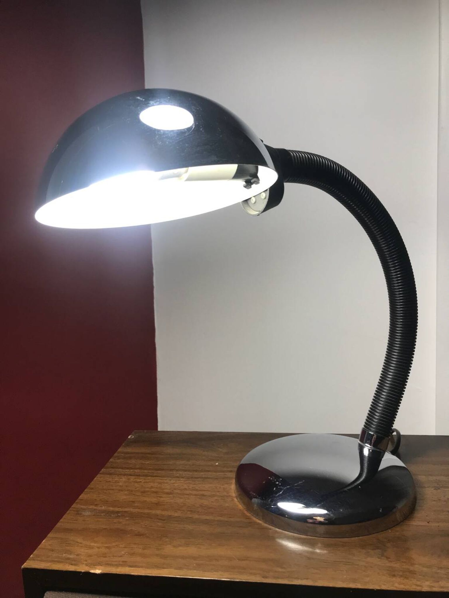 Lampe cobra chromée années 70