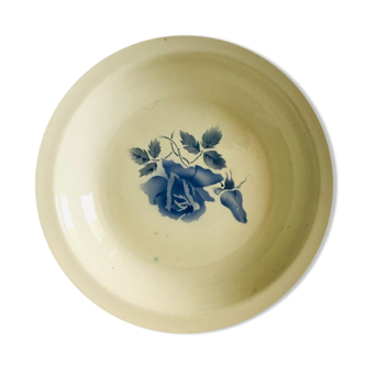 Hollow dish of service Digoin Sarreguemines . Blue rose.