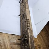 Coat hook 3 hooks in carved teak