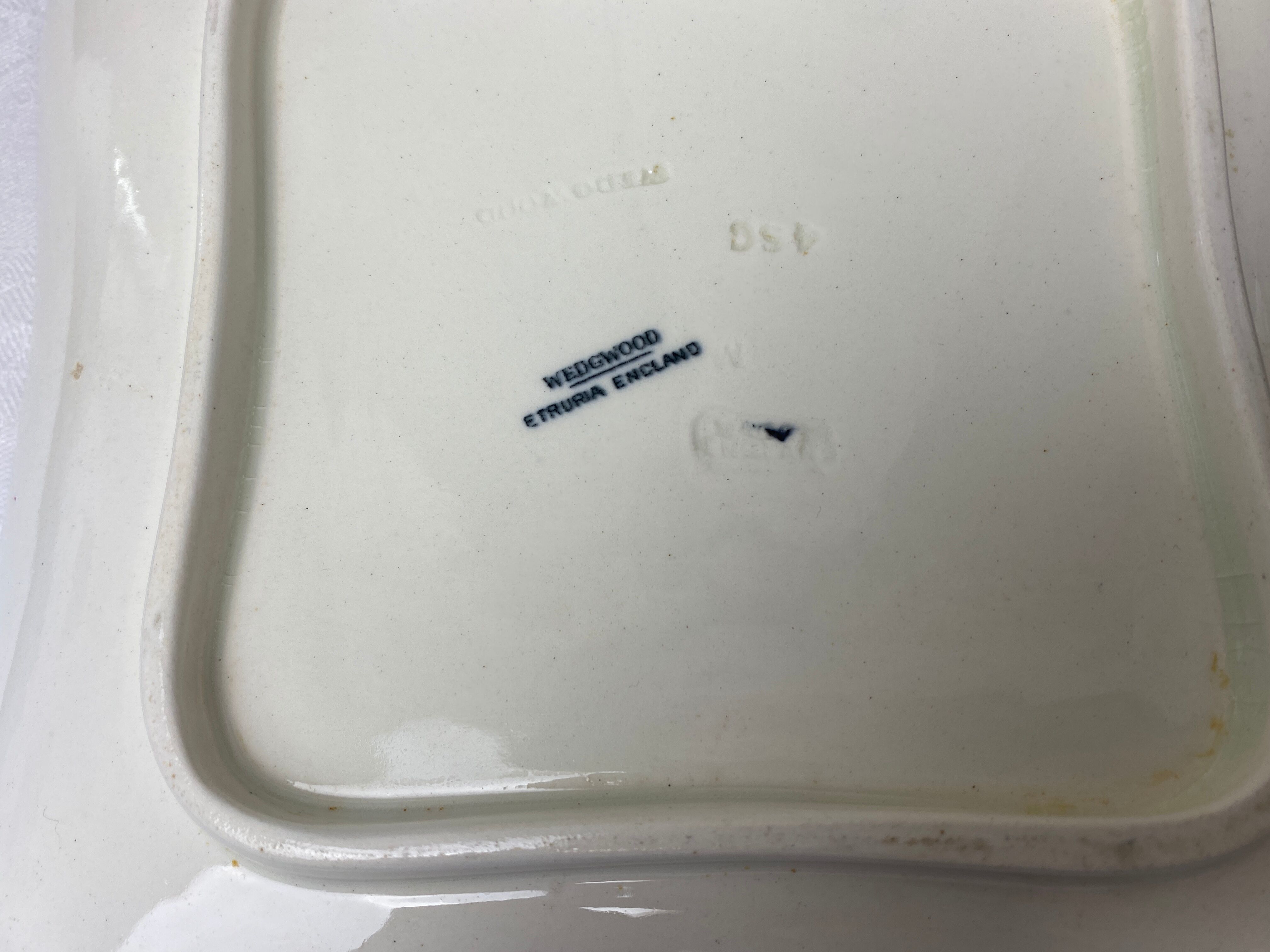 Square dish made of antique Wedgwood porcelain