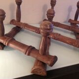 Ten-headed wooden accordion coat rack / vintage 60s-70s