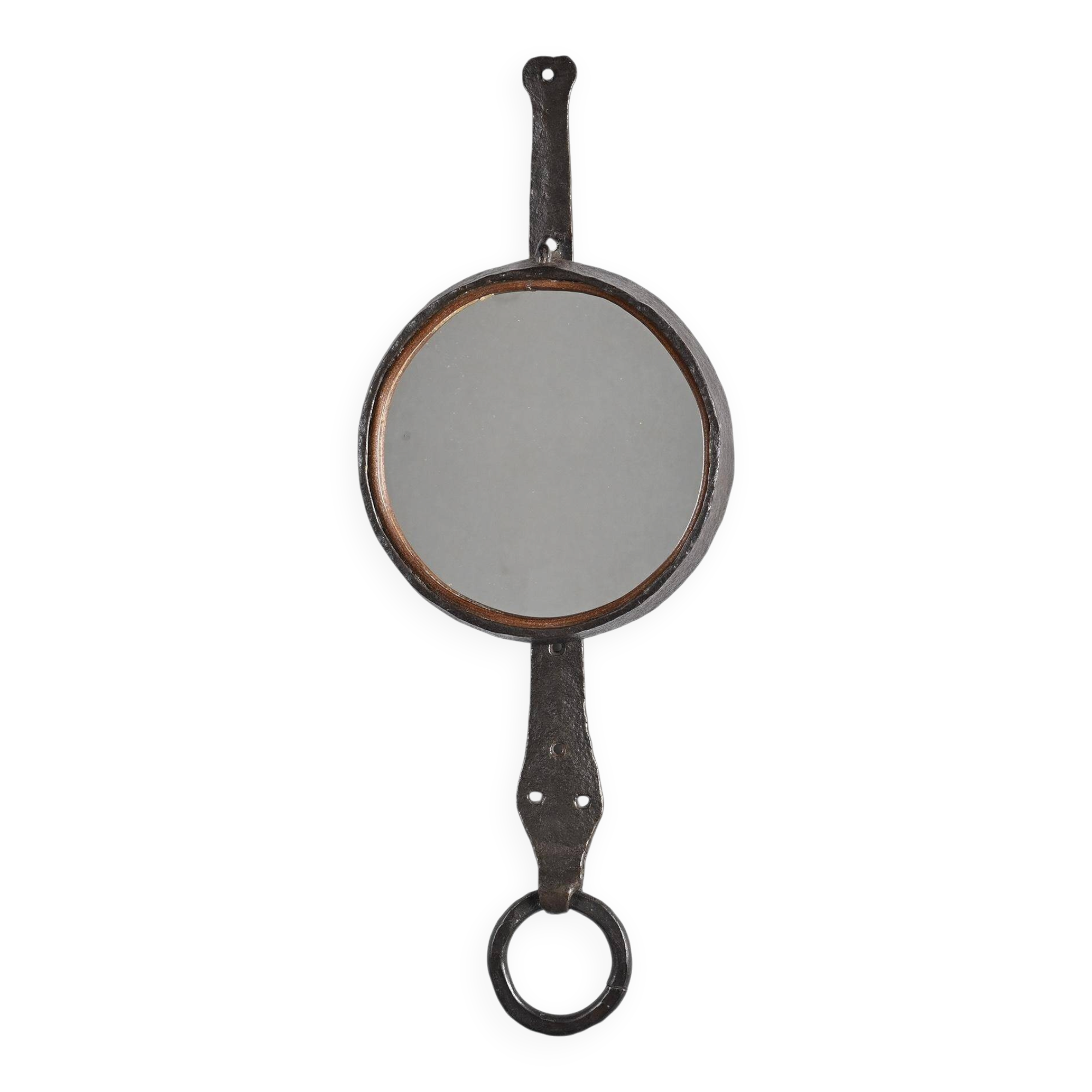 Wrought iron mirror by Léopold Gest, France, circa 1970.