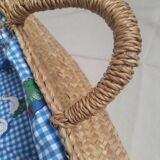 Couffin berceau bébé paille osier vintage