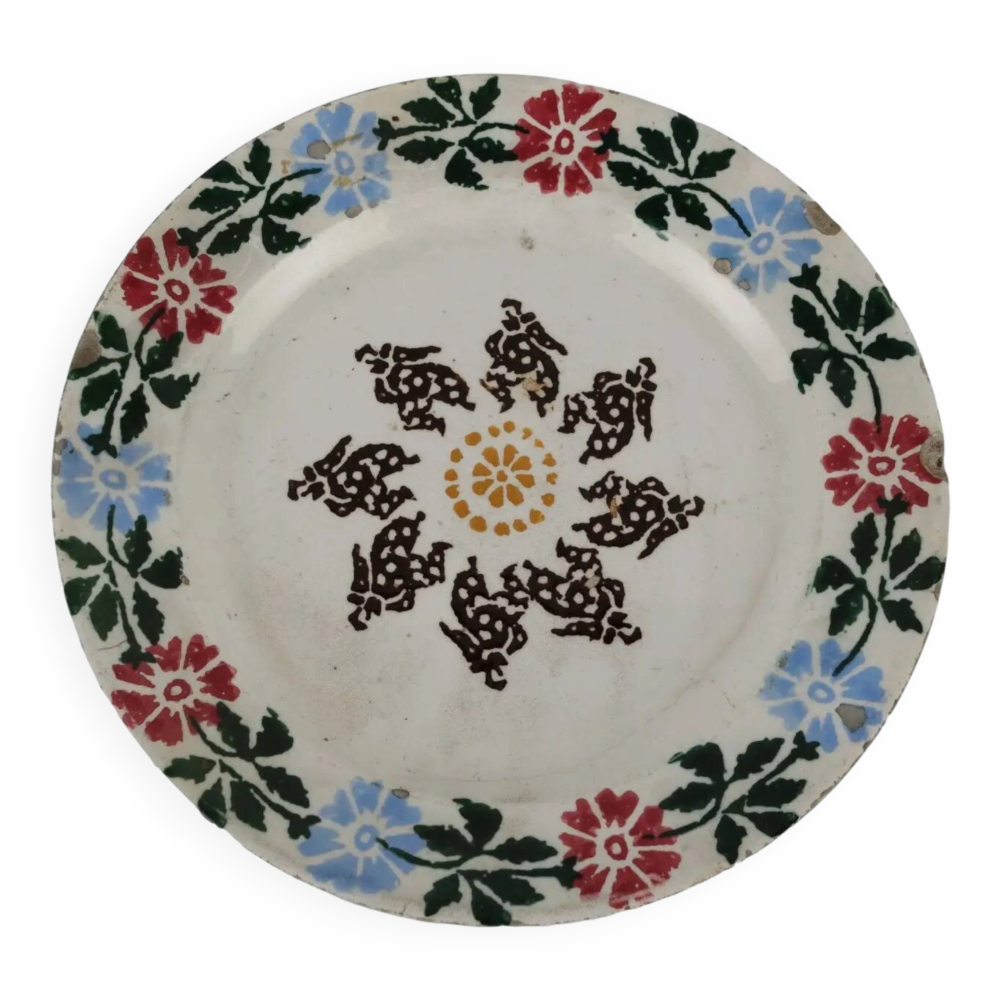 Antique ceramic plate, Venetian manufacture, 19th century.