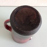 Pitcher in glazed red ceramic / vintag 60s-70s