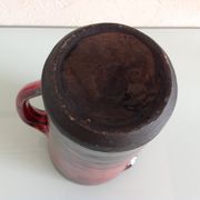 Pitcher in glazed red ceramic / vintag 60s-70s