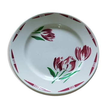 Charming set of 4 antique dessert plates from the Badonvill factory.