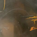 Lacquer screen 1900 4 leaves china tops