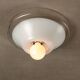 Vintage ceiling light in white and clear glass, Italian design from the 1970s.