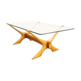 Scandinavian mahogany and glas coffee table by Illum Wikkelso for CF Christiansen Silkeborg, 1960s