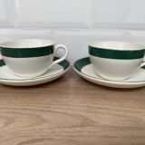 Set of 2 Digoin Sarreguemines cups and saucers