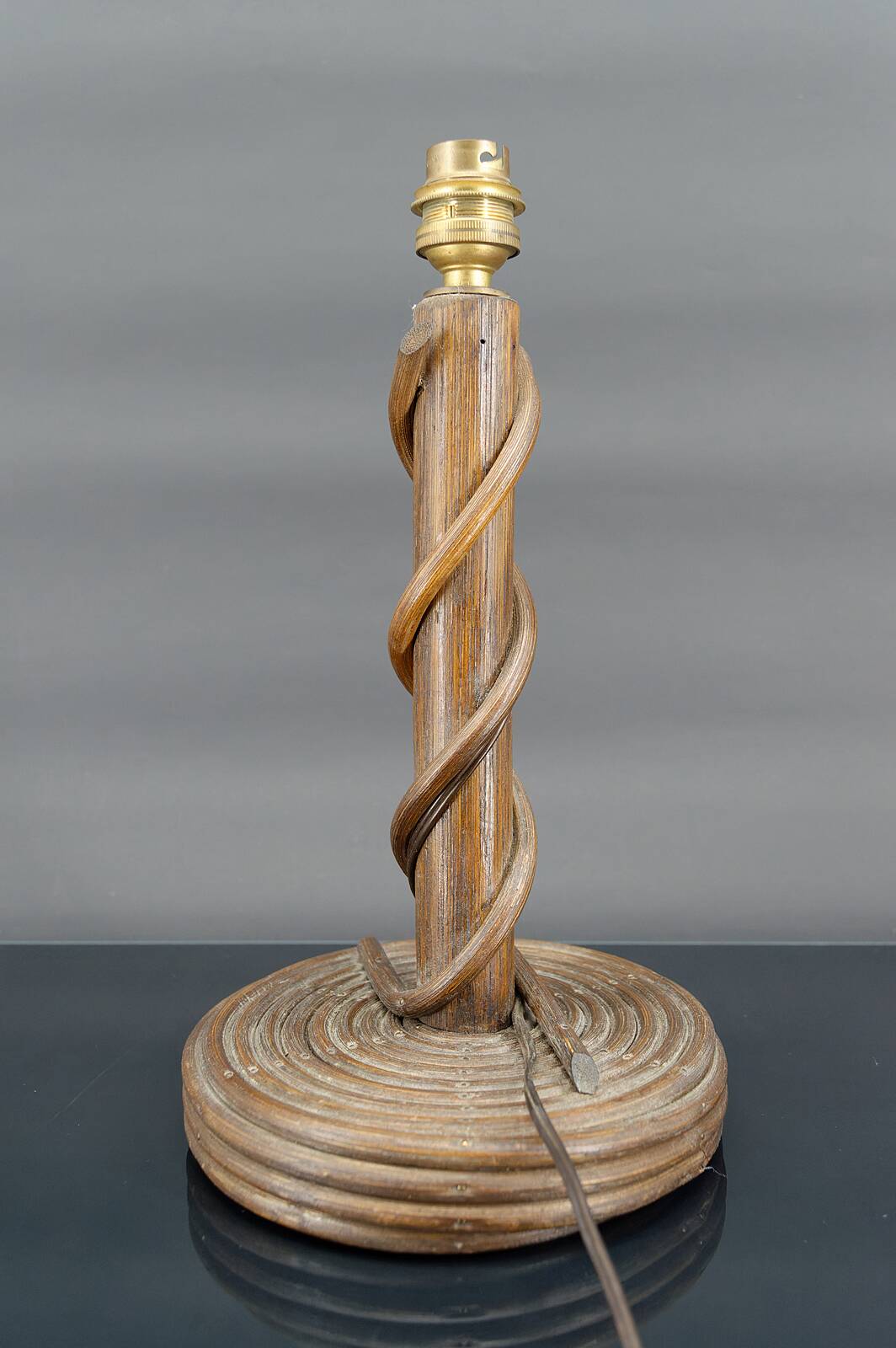 Louis Sognot rattan lamp, France circa 1950