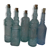 Set of old liquor bottles