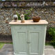 Buffet d’office sur plinthe en chêne gris mastic
