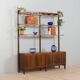 Scandinavian two bay rosewood free-standing wall unit