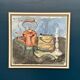 Original Mid Century Swedish Oil On Panel – “Still Life” By Ms – Vintage & Framed 66 × 61 Cm (26" × 24")