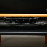 Arne Norell Sirocco Safari Lounge Chairs in Black Leather and Ash, Sweden