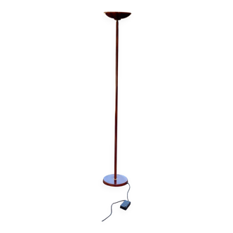 Italian Florence floor lamp in burgundy lacquered gold with dome