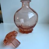 Art deco pink glass decanter 40s