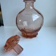 Art deco pink glass decanter 40s