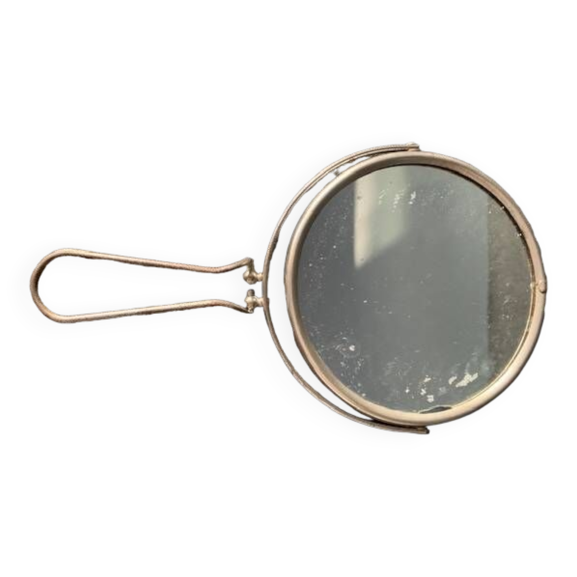 Small old barber's mirror, round, 2 sides, 1930