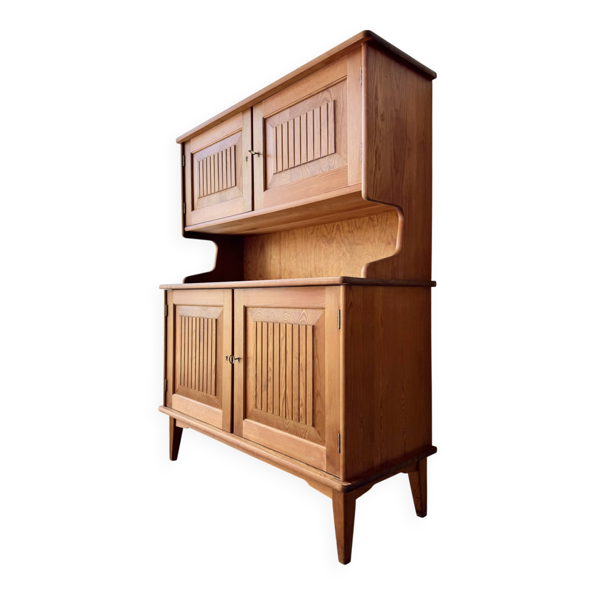 Mid Century Norwegian Pine Sideboard Cabinet by Einar Hjorthaas Møbelfabrik