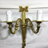 Pair of sconces Bronze 2 lights Louis XVI style