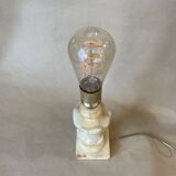 Carved alabaster lamp