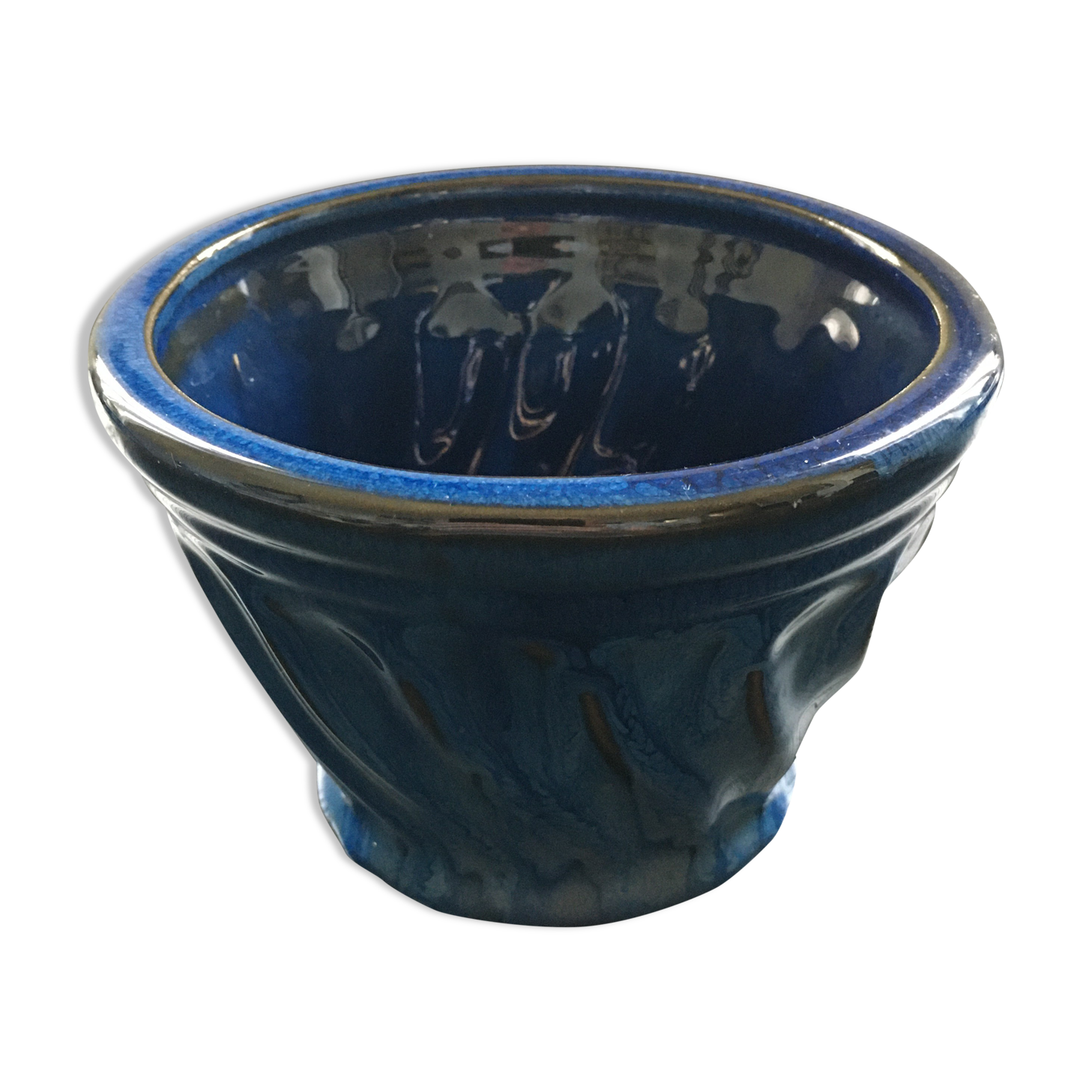 Midnight blue sandstone pot cover