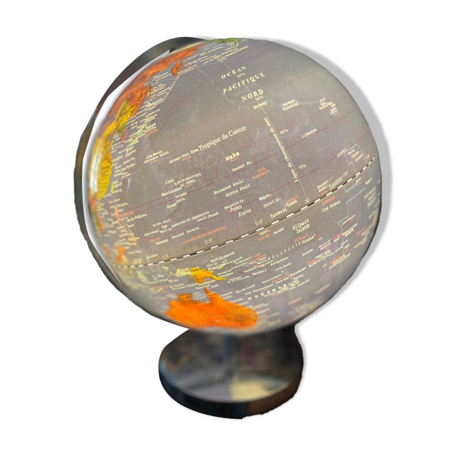 Illuminated world map