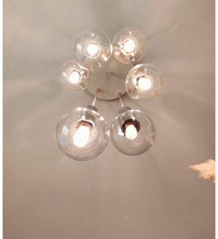Vintage 1960s/70s 6-light waterfall chandelier pendant light