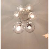 Vintage 1960s/70s 6-light waterfall chandelier pendant light