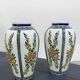 Pair of Boch Frères La Louvière vases, floral decoration signed Charles Catteau