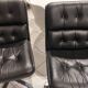 Pair of vintage Italian design leather office armchairs 1980