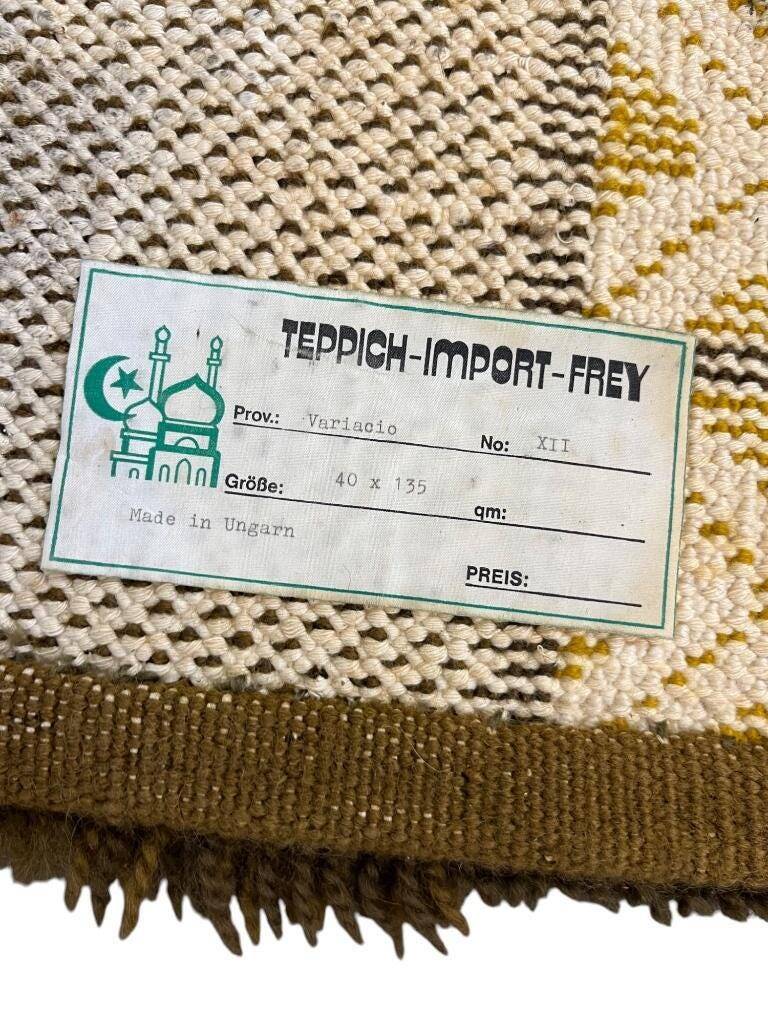 Vintage rug ochre yellow - brown / floor rug / wall tapestry